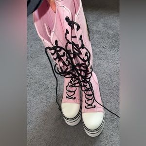 These are platforms boots brought from dolls kill worn once. (Added photo of me)